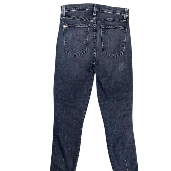 Alice + Olivia AO.LA Good High-Rise Exposed Button Skinny Jeans with Stripes - Picture 7 of 8